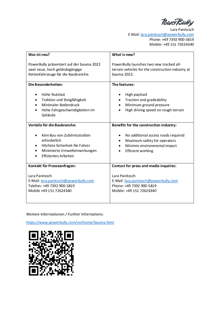 Informationen / Fact Sheet