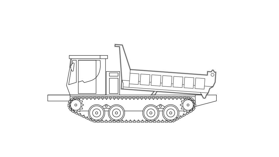 PowerBully 18T: track carrier for dump bodies