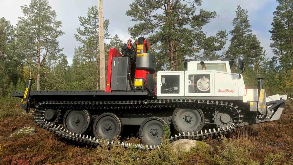 PowerBully track carrier in use on rough terrain