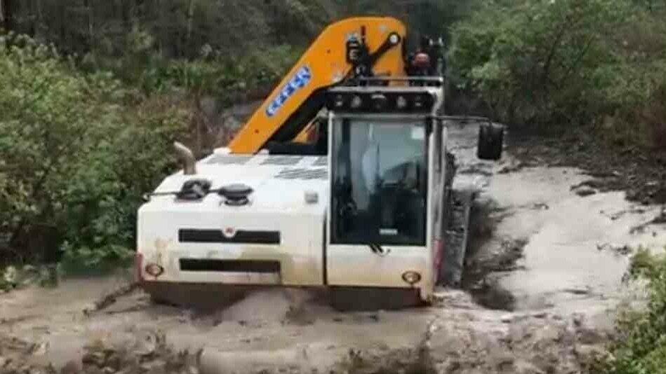 PowerBully track carrier in use on rough terrain