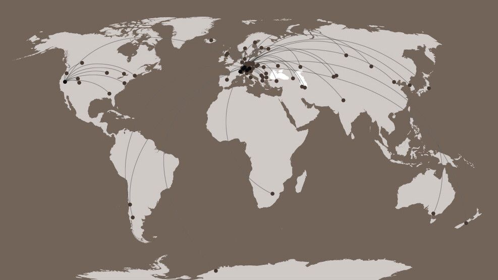 world map global network
