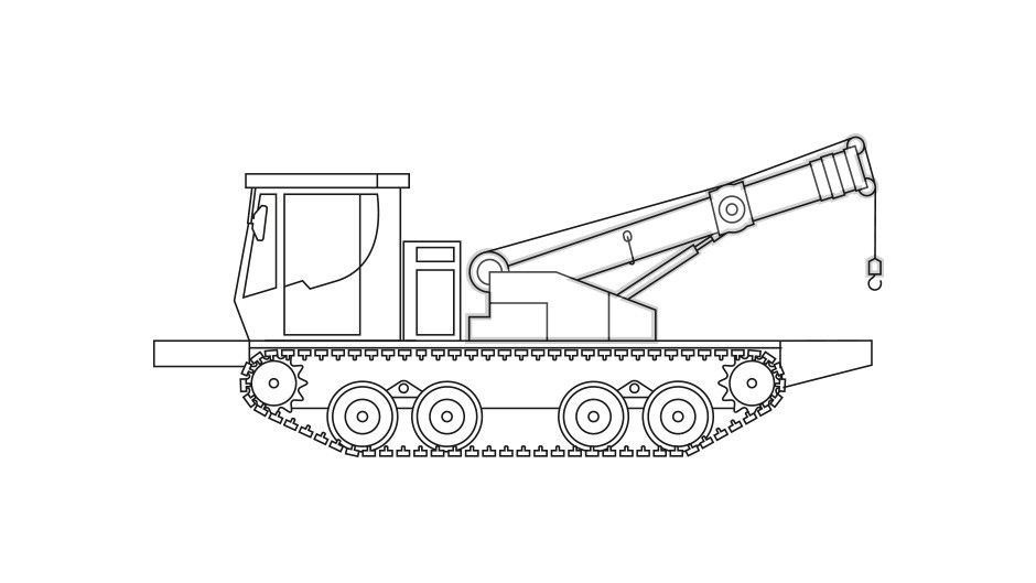 PowerBully 18T: Track carrier for aerial cranes