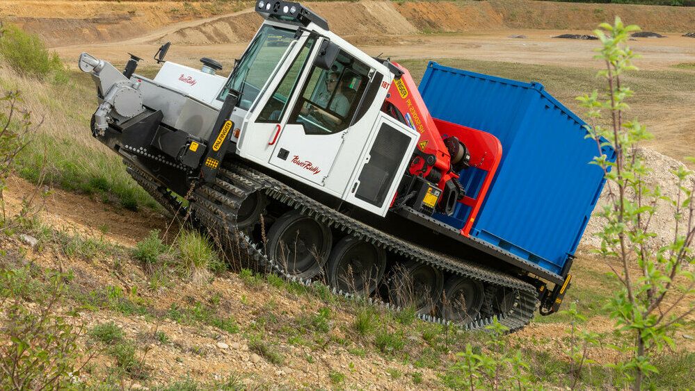 PowerBully track carrier in use on rough terrain